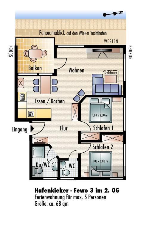 Ferienwohnung Wiek Im Hafenkieker Wiek auf Rügen 部屋 写真